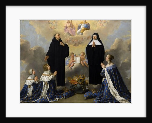 Anna of Austria with her children, praying to the Holy Trinity with Saints Benedict and Scholastica by Philippe de Champaigne