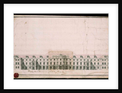 Ludwigsburg Palace. Facade design of the north wing by Anonymous