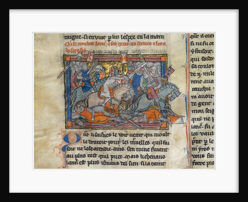 King Arthur fighting the Saxons by Anonymous