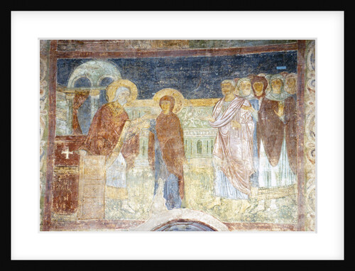 The Virgin Receiving the Purple and Cochineal by Ancient Russian frescos