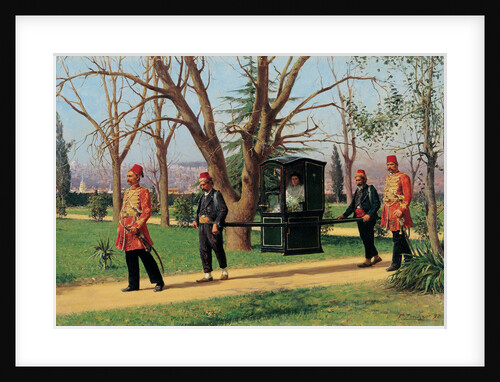 The Daughter of the English Ambassador Riding in a Palanquin by Fausto Zonaro