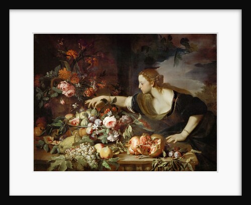 Woman taking fruit by Abraham Brueghel