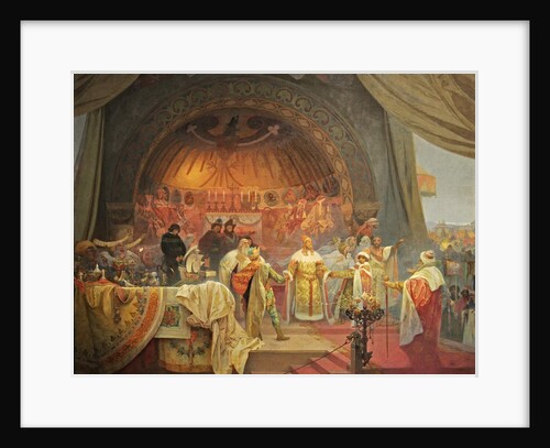 Ottokar II of Bohemia. The Union of Slavic Dynasties (The cycle The Slav Epic) by Alfons Marie Mucha