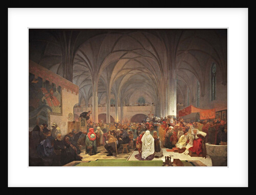 Master Jan Hus Preaching at the Bethlehem Chapel (The cycle The Slav Epic) by Alfons Marie Mucha