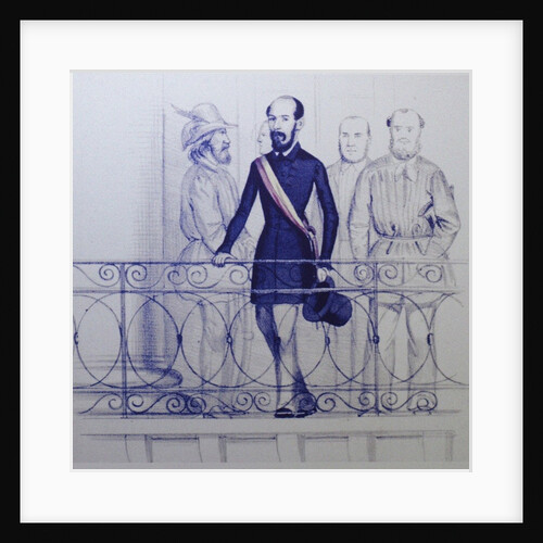 Lorenzo Brentano on the balcony of the Rathaus in Karlsruhe by Anonymous
