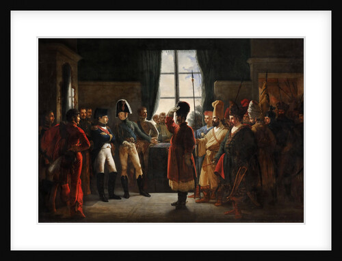 Tsar Alexander I presenting the Kalmyks, Cossacks and Bashkirs of Russian army to Napoleon I, Tilsit by Pierre-Nolasque Bergeret