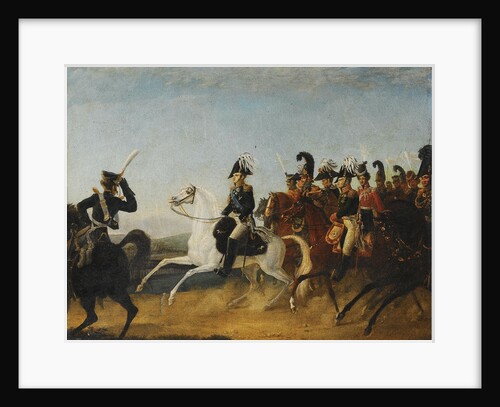 Alexander I of Russia accompanied by his staff by Anonymous