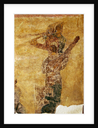 Musicians and acrobats (detail) by Ancient Russian frescos