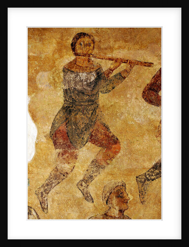 Musicians and acrobats (detail) by Ancient Russian frescos