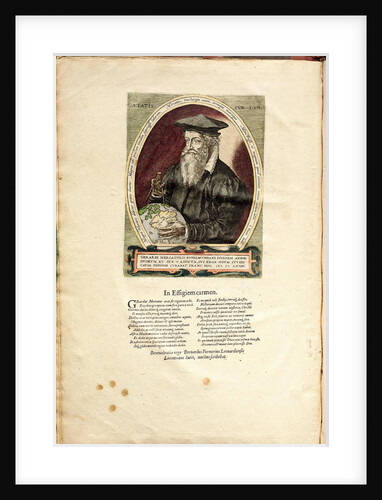 Portrait of Gerardus Mercator aged 62 by Frans Hogenberg