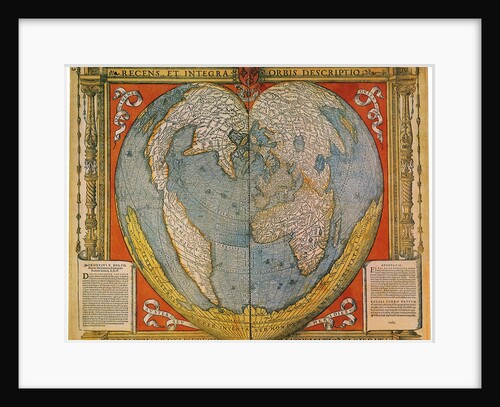 Heart Shaped World Map by Oronce Fine