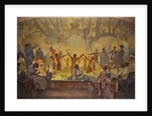 The Oath of Omladina Under the Slavic Linden Tree (The cycle The Slav Epic) by Alfons Marie Mucha