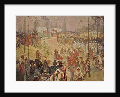 The Coronation of the Serbian Tsar Stefan Dusan as East Roman Emperor (The cycle The Slav Epic) by Alfons Marie Mucha