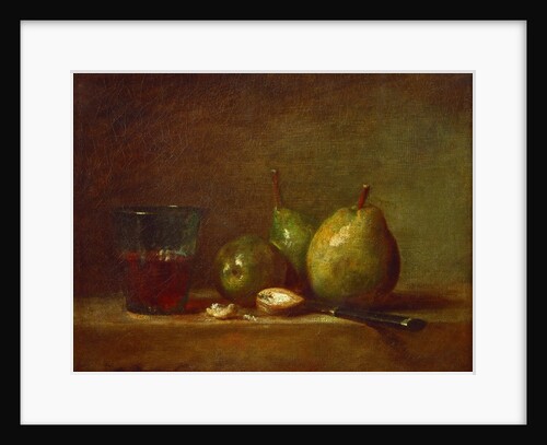 Pears, Walnuts and Glass of Wine by Jean-Baptiste Siméon Chardin