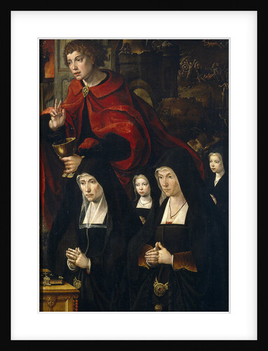Saint John the Evangelist with two women and two praying girls (Right panel of The Last Judgment tri by Pieter Coecke van Aelst the Elder