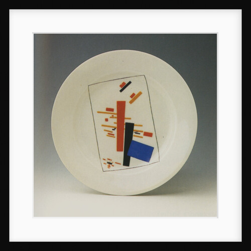 Plate with suprematist decoration by Kasimir Severinovich Malevich