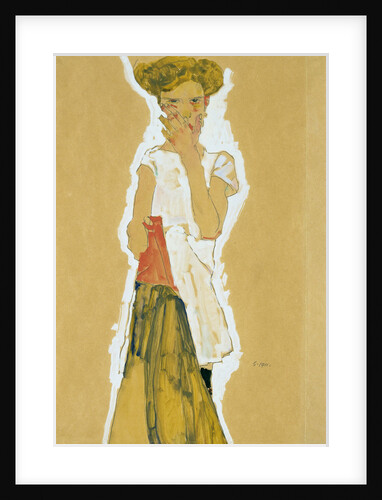 Standing Girl in White Petticoat by Egon Schiele