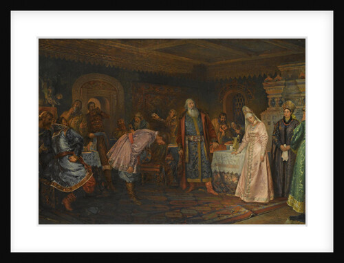 The Kiss Ceremony. Boyar Morozov, his Wife Yelena and Prince Serebrenni by Fyodor Fyodorovich Buchholz
