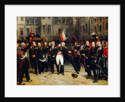 Napoleons farewell to the Imperial Guard in the courtyard of the Palace of Fontainebleau on 20 Apri by Antoine Alphonse Montfort
