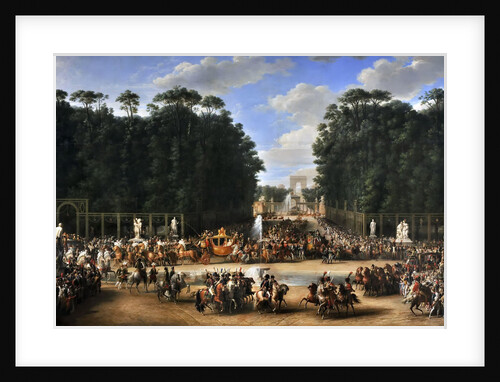 The marriage procession of Napoleon I and Marie-Louise crossing the Jardin des Tuileries on 2nd Apri by Étienne-Barthélémy Garnier