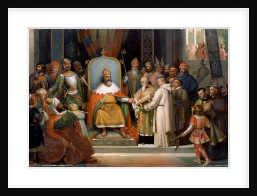 Charlemagne receives Alcuin, 780 by Jean-Victor Schnetz