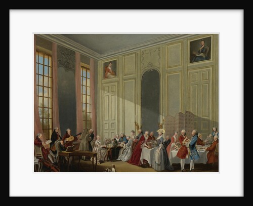 Mozart Giving A Concert In The Salon des Quatre-Glaces at the Palais du Temple In The Court Of The P by Michel Barthélemy Ollivier