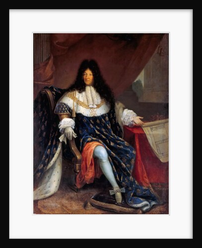 Portrait of Louis XIV Holding the Plan for the Maison Royale de Saint-Louis at Saint-Cyr by Nicolas-René Jollain