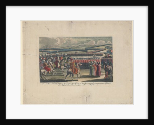Selim III, Sultan of the Turks, welcomed to his new infantry review in countryside by Anonymous