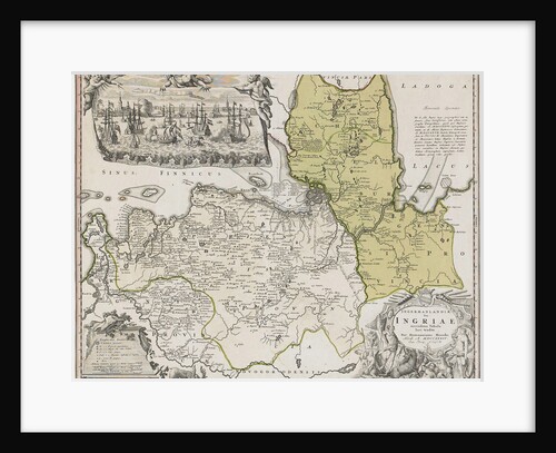 Map of Ingria with View of Saint Petersburg by Johann Baptist Homann