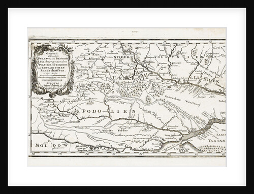 Map showing both Poltava and Bender by Gabriel Bodenehr the Elder