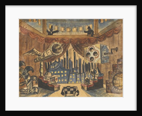 England. Stage design for the theatre play The flea by E. Zamyatin by Boris Michaylovich Kustodiev