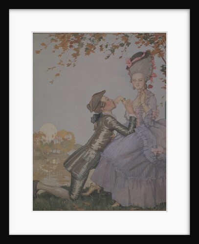 A young Man kneeling before a Lady by Konstantin Andreyevich Somov