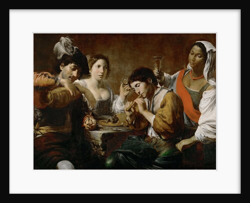 Meeting in a Tavern (Musician and Drinkers) by Valentin de Boullogne