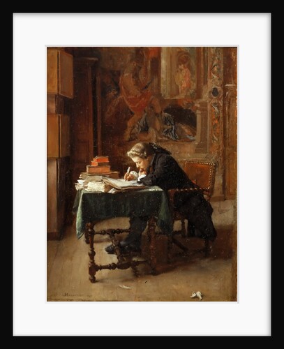 Young Man Writing by Ernest Jean Louis Meissonier