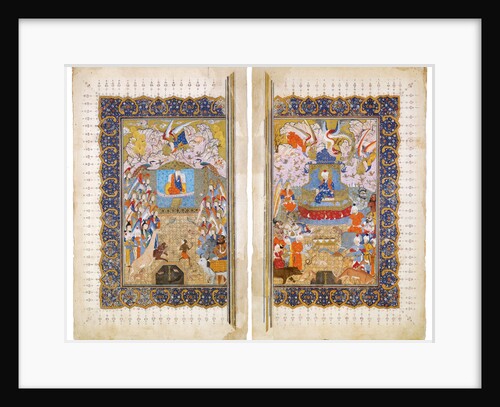 The Queen of Sheba and King Solomon (Manuscript illumination from the epic Shahname by Ferdowsi by Iranian master