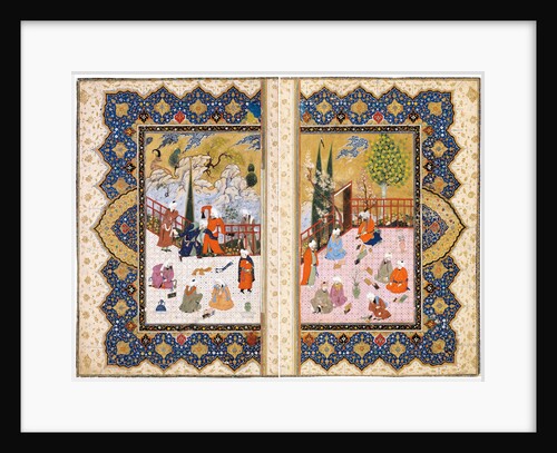 A Gathering of Learned Men on a Terrace by Iranian master