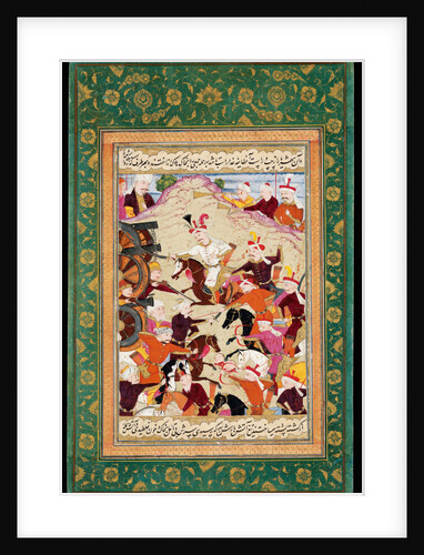 Shah Ismail I at the Battle of Chaldiran by Iranian master