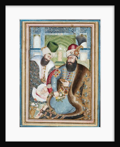 Karim Khan Zand with the Ottoman Ambassador Vehbi Effendi by Abu'l Hasan Ghafari al-Mustawfi