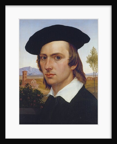 Self-Portrait with Beret before a Roman Landscape by Johann David Passavant