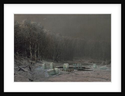 Winter. Ice splitting by Arseni Ivanovich Meshchersky