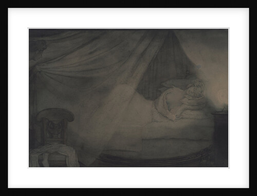 In the bed-room. Illustration for the poem Count Nulin by A. Pushkin by Konstantin Andreyevich Somov