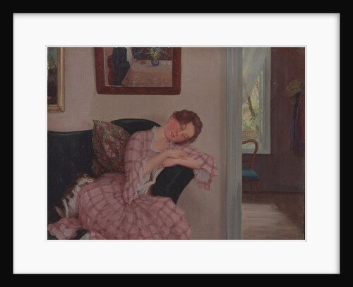 A sleeping Lady in Pink by Konstantin Andreyevich Somov
