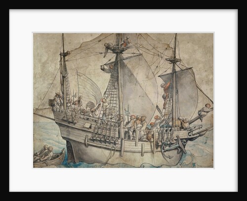 Ship with Revelling Sailors, Lansquenets and a Sutleress by Hans Holbein the Younger