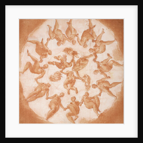 Dance of the Hours and three putti with cornucopiae by Francesco Primaticcio