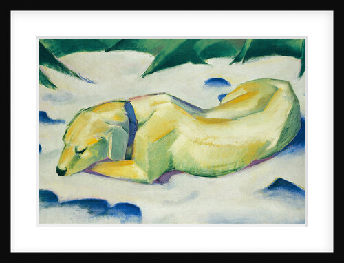 Dog Lying in the Snow by Franz Marc