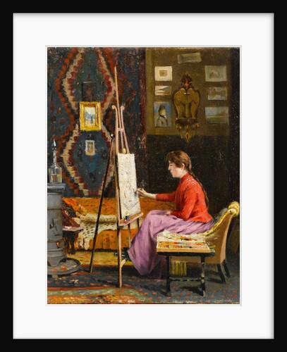 Girl Painter and Her Studio by Halil Pasha