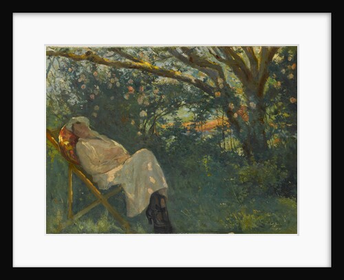 Lady in Pink on a Chaise Longue by Nazmi Ziya Güran