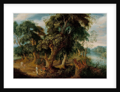 Two resting bird sellers talking by Abraham Govaerts