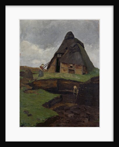 Mire Cottage with Child by Fritz Overbeck