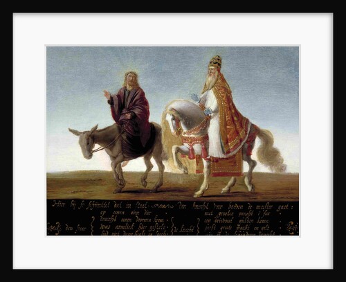 Christ on a donkey, the pope on horseback by Anonymous